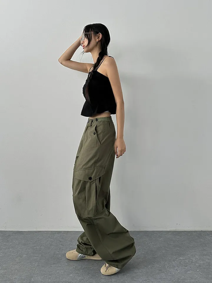 [극강퀄리티!비죠버튼 허리조절/치노 캥크링 포켓 핀턱 빅카고 와이드팬츠] 치노비죠카고와이드팬츠 상세 이미지 34