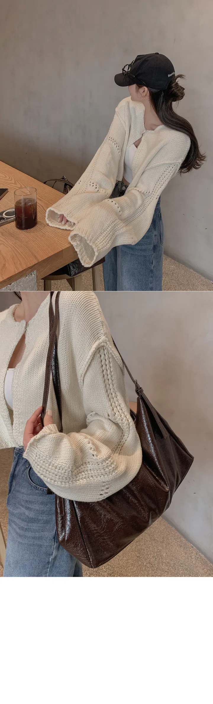 몰칸 크롭 니트 가디건 상세 이미지 7