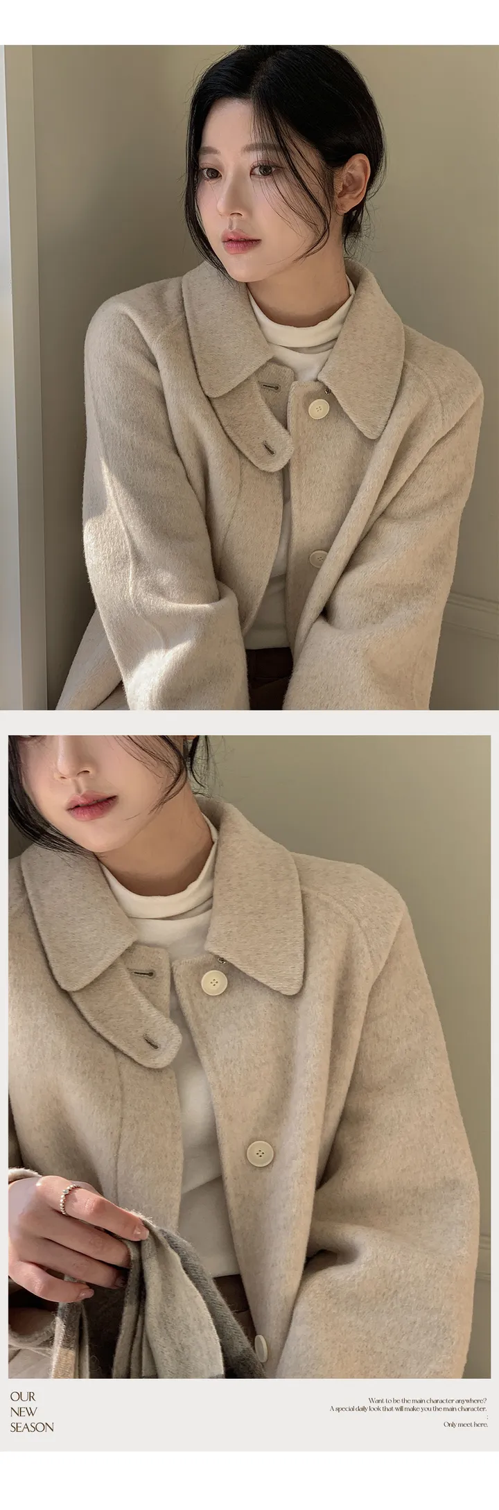 [자체제작/3천장돌파/S-L]마벨 프리미엄 히든단작 울 핸드메이드 하프 코트 상세 이미지 54