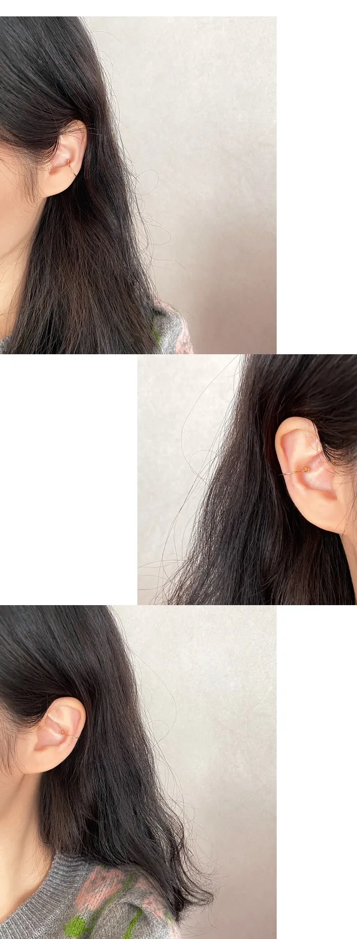 [당일발송][이어커프] two-way earcuff /투웨이 진주 심플 볼드 실버 골드 링 귀찌 이너컨츠 서브 귀걸이 상세 이미지 13