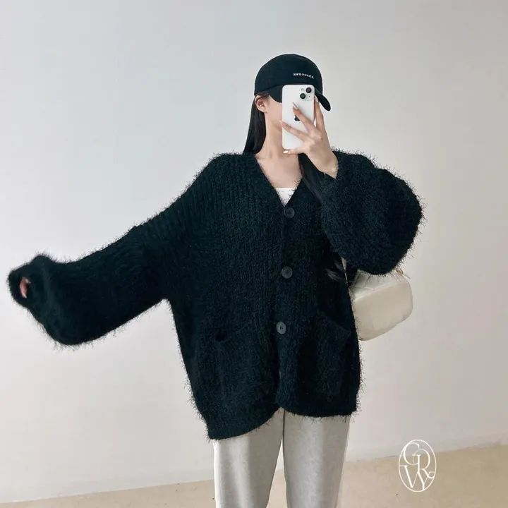 [단독생산] 털빠짐 없는 남친핏 솔잎 퍼 가디건 2 COLORS 상세 이미지 21