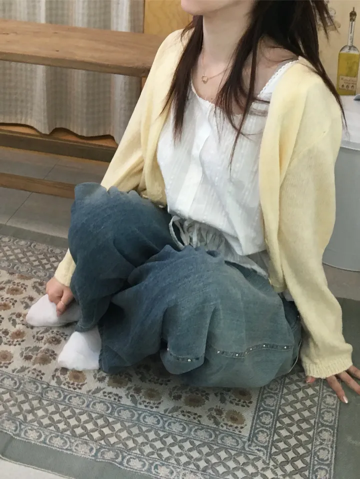 [봄신상💐](5colors/파스텔색감🌈🖍️) 레이어드 펀칭 라운드넥 니트 봄 가디건 cd 상세 이미지 172