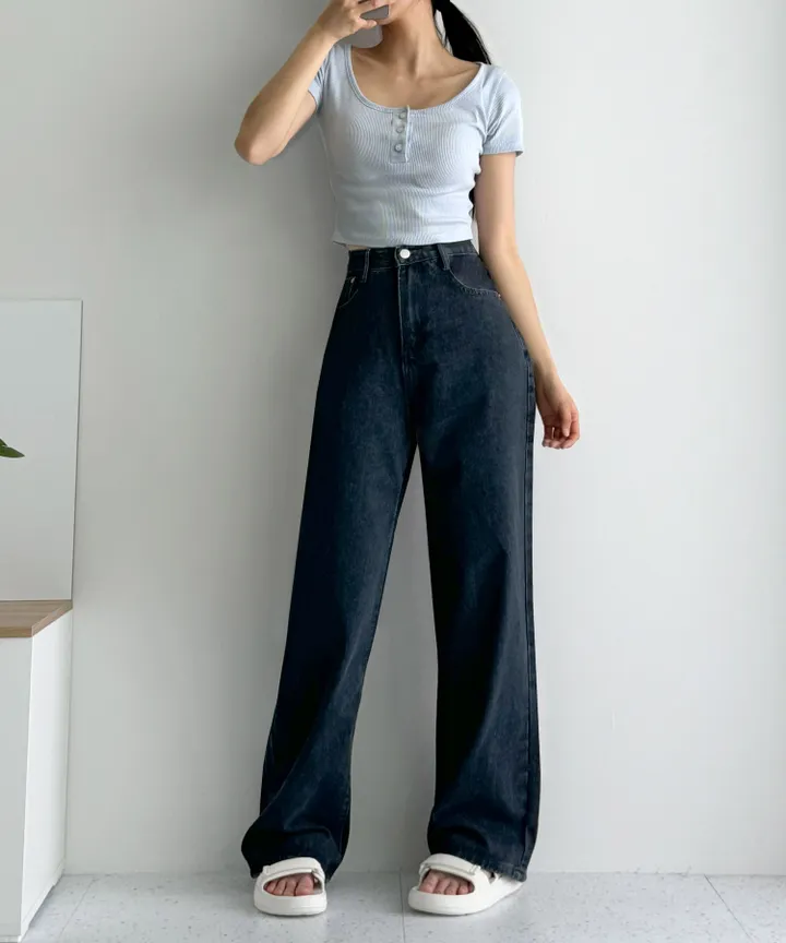 [3단기장/~2XL/6color/핫아이템]노수선와이드기획데님팬츠 상세 이미지 59