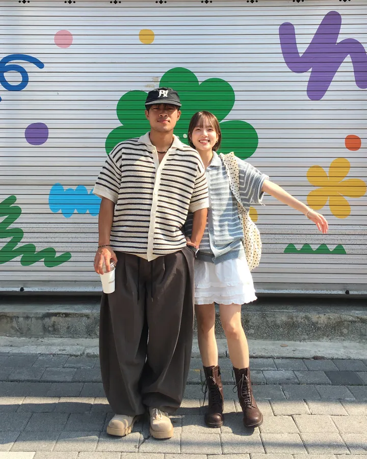 [온트추천] (UNISEX) 모리 스트라이프 카라 반팔 가디건 상세 이미지 36