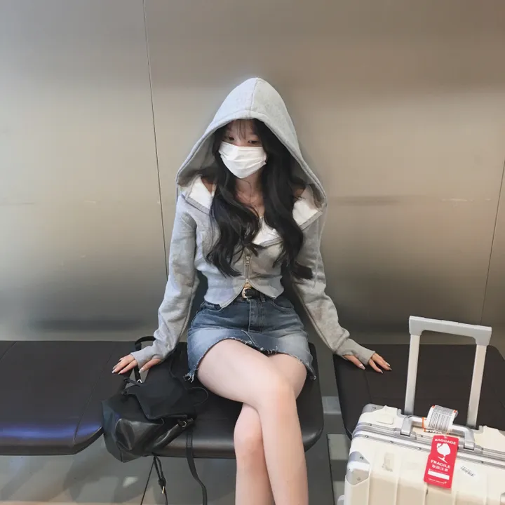 일부당일🚀 [ 자체제작/ 양기모 ] 페이지 크롭 기모 워머 후드집업 상세 이미지 30
