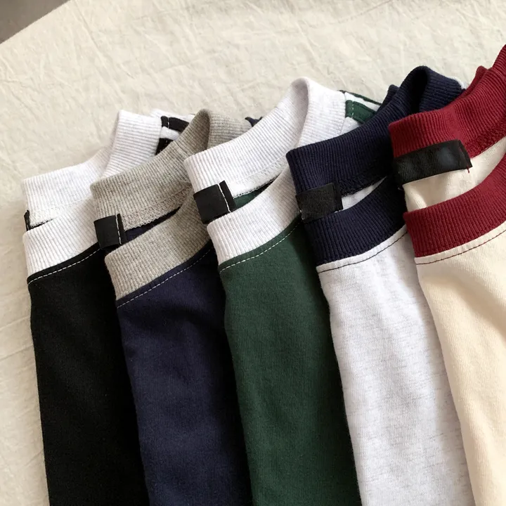 [예쁜/스포티!] 두줄 져지 배색 나그랑 브루클린 자수 데일리 반팔티T 5color 상세 이미지 42