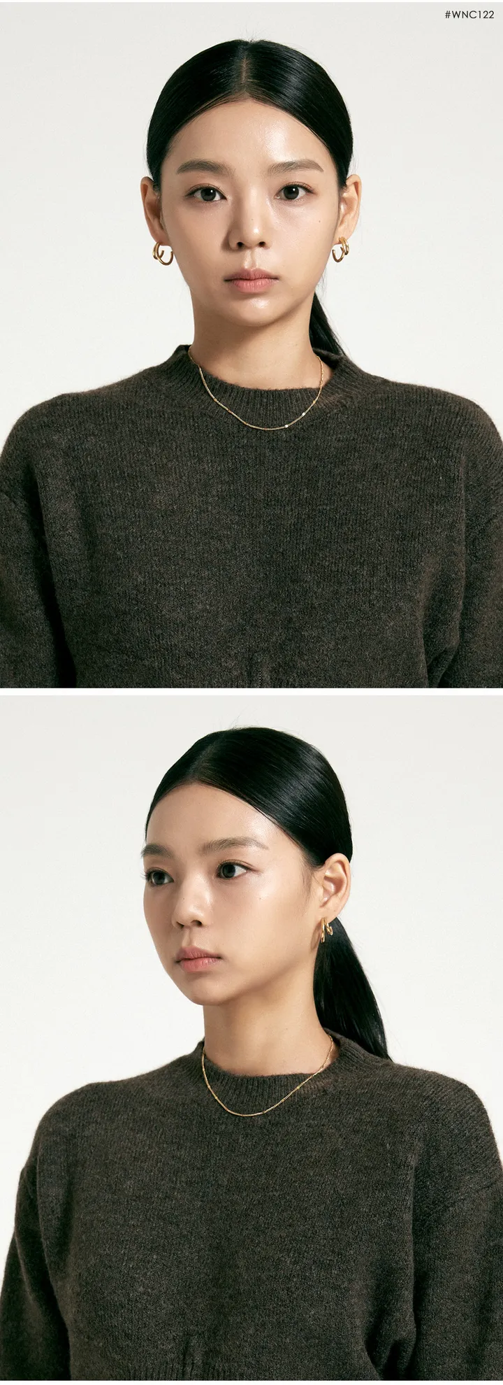 👍모델소장👍골드 써지컬 목걸이 롱 체인 목걸이 줄 레이어드 뱀줄 볼체인 목걸이 상세 이미지 24