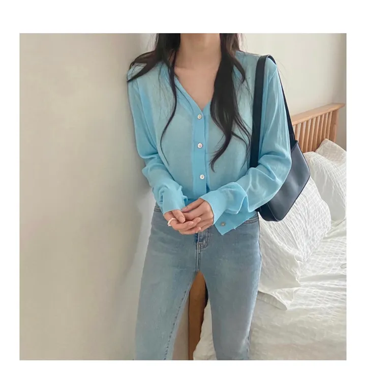 브이넥 긴팔가디건 11color 상세 이미지 28