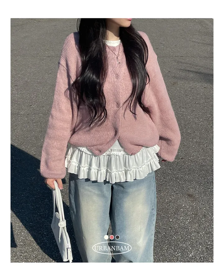[울함유🤍] 율리 알파카 울 루즈핏 라운드 가디건 상세 이미지 2