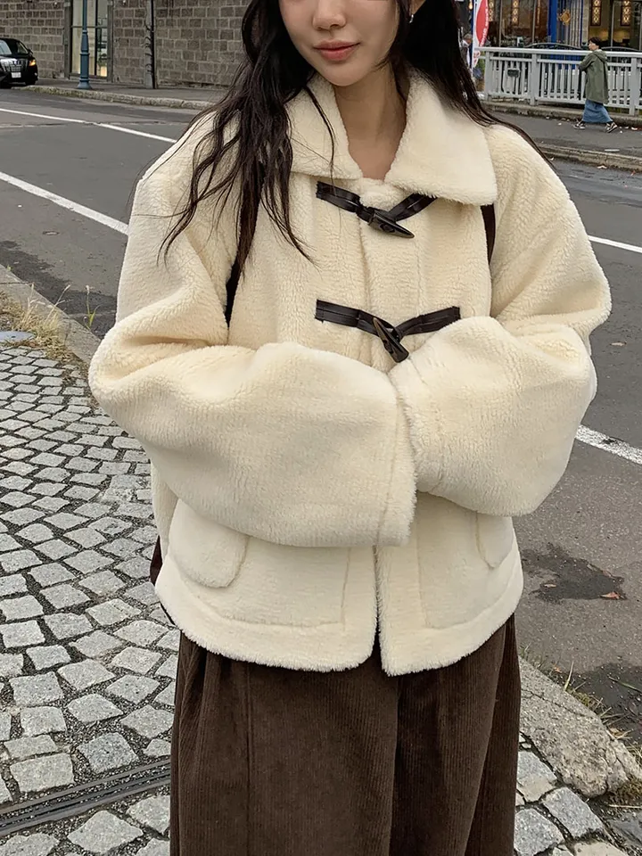 [왕따뜻🤎몽글몽글 *떡볶이코트* 양털 떡볶이자켓 겨울자켓 연말룩] 몽실양털떡볶이코트 상세 이미지 8