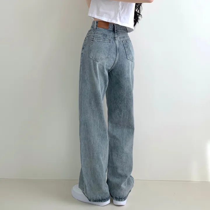 ["인생"데님🖤/기장선택/~XL] 올데이 하이웨스트 캣브러쉬 워싱 데님 와이드 팬츠 바지 키작녀 키큰녀 빅사이즈 청바지 상세 이미지 16