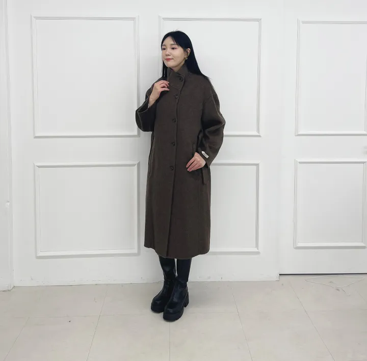자체제작 원단부터 다른 엣지넥 양모 핸드메이드코트 빅사이즈 연말룩 하객룩 110까지 상세 이미지 18