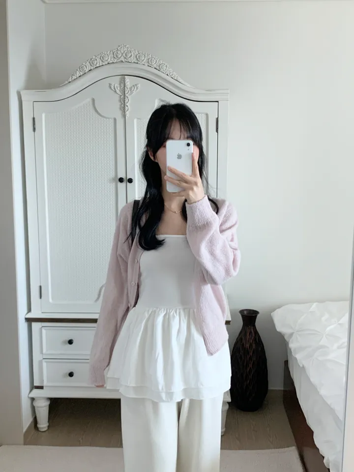 [보송/여리핏☁️] 바스 모헤어 가디건 (5color) 봄가디건/여름옷/데일리룩/데이트룩/벚꽃/나들이룩/핑크/니트/피크닉룩 상세 이미지 21
