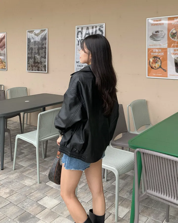 <미리 봄🌸/찐오버핏> 데이 오버핏 카라 블루종 레더자켓 - 2color 상세 이미지 36