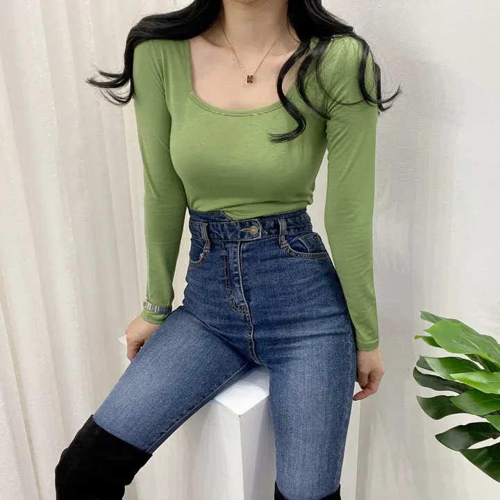 🚀당일발송🚀[묶음할인/안감기모] 가을 겨울 조이 기모 스퀘어넥 긴팔 티셔츠 이너티 상세 이미지 25