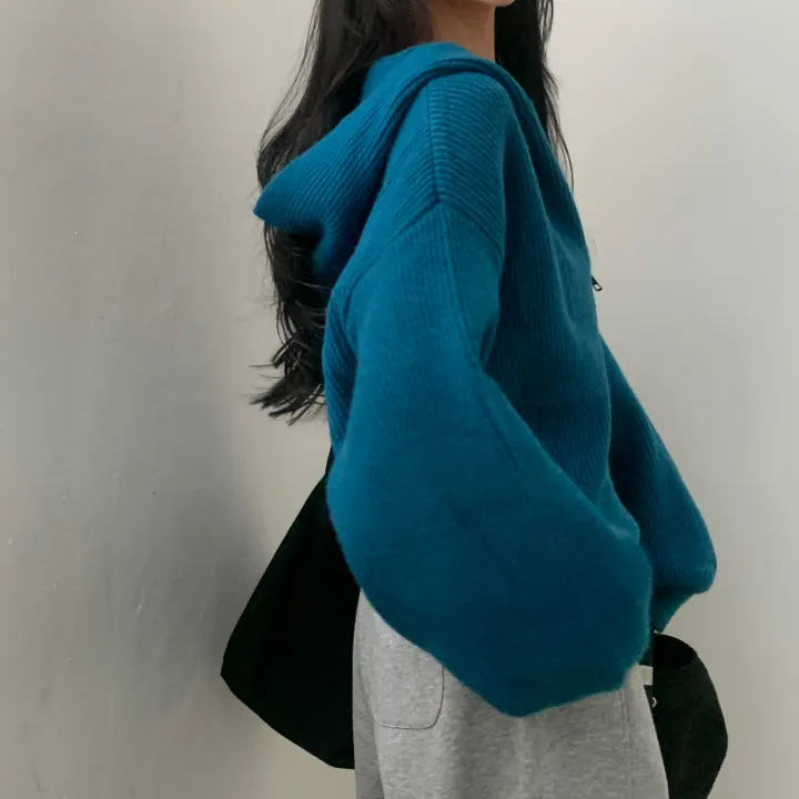[후기보장✨/폭닥소재] 포근핏, 왕루즈핏 투웨이 니트 후드집업,점퍼 - 5color 상세 이미지 27