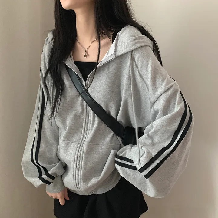 [루즈핏/꾸안꾸🖤] 키트 투라인 후드 집업 점퍼 상세 이미지 25