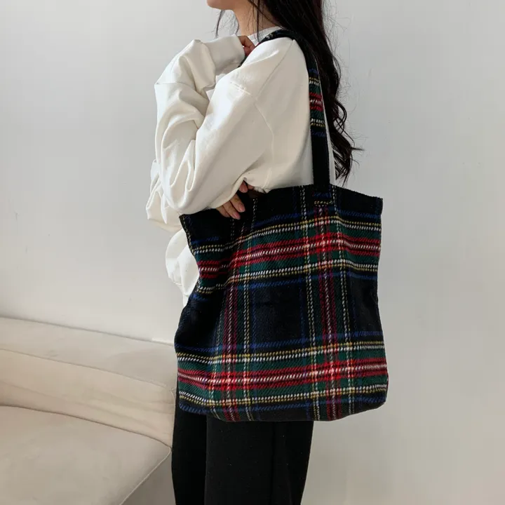 🌼2color🌼 윈터 체크 에코백🚚당일출고🚚 (그린, 네이비) 크리스마스, 연말파티, 겨울신상⛄︎ 상세 이미지 15