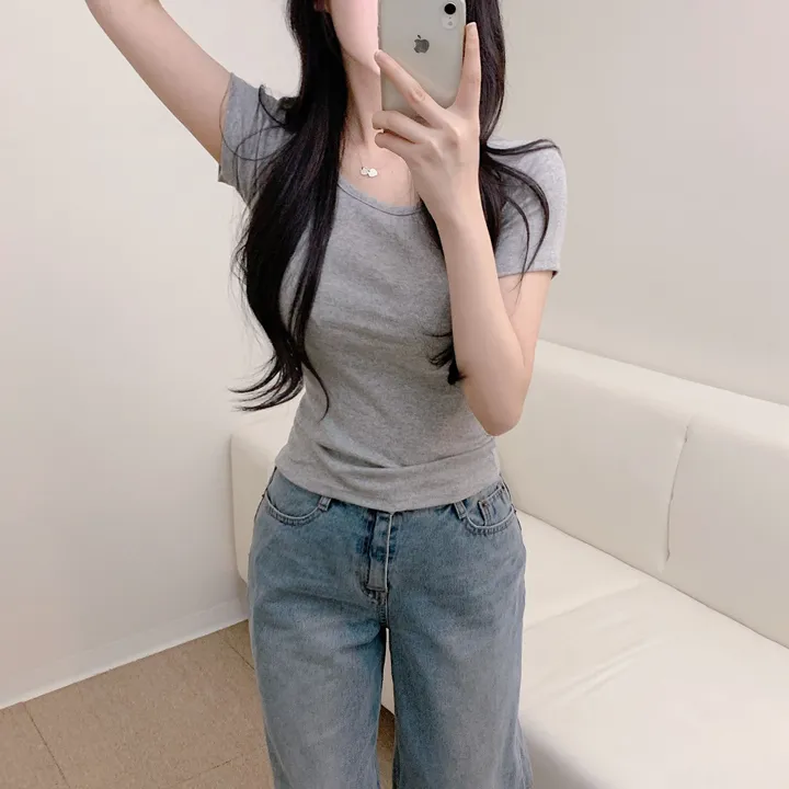 [-3kg/핏끝판왕!] 슬림핏 기본 무지 여리 반팔 티셔츠 (13color) 상세 이미지 23