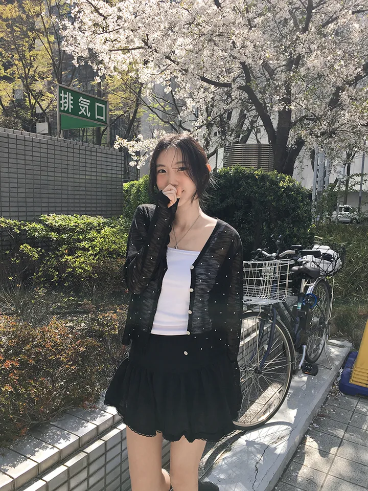 최저가![여리무드🤍시스루 도트 가디건 살안타템 여름가디건] 비비안도트시스루가디건 상세 이미지 30