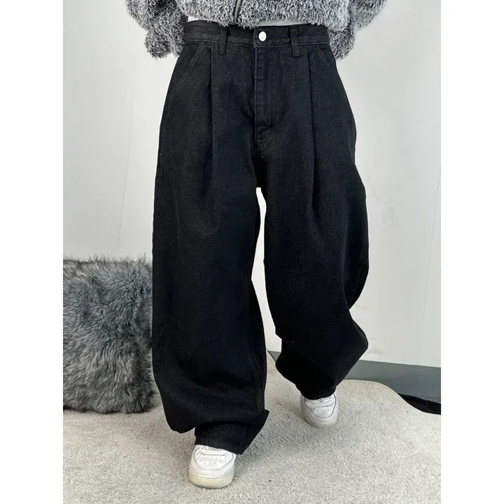 [UNISEX]시티드 데님 루즈 박시 후드 집업 점퍼 자켓(2color/5-7일 여유주문) 상세 이미지 15