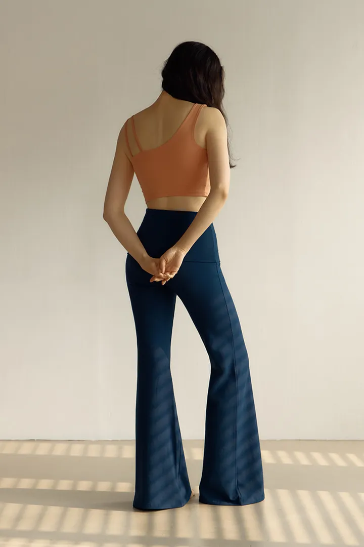 High Waist Bootcut Pants (Deep sea) 상세 이미지 3