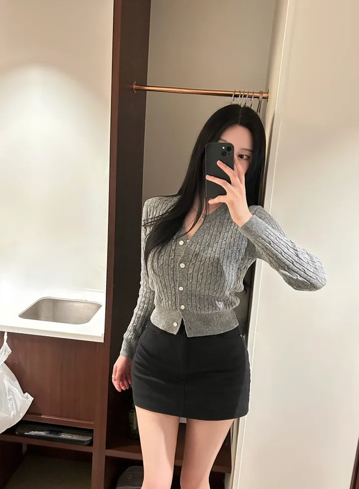 봄데이트룩🩷 밀크 꽈배기 가디건 ( 봄가디건 봄옷 가디건 긴팔가디건 꽈배기가디건 크롭가디건 개강룩 벚꽃 데이트룩 니트가디건 간절기 ) 상세 이미지 8