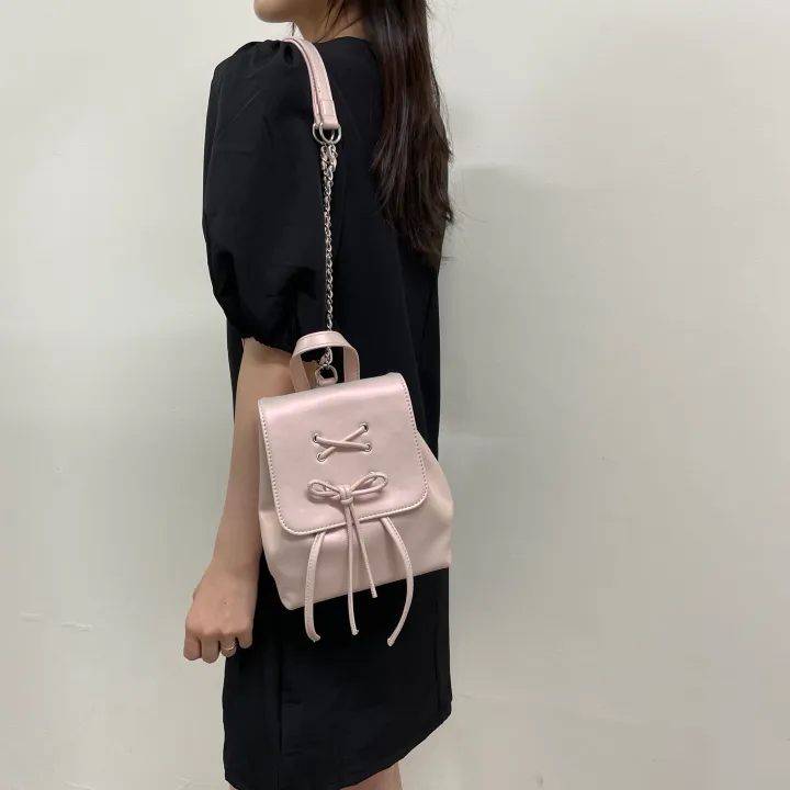 [🎀 최저가 / 발레코어🎀] 코르셋 리본 체인 백팩 상세 이미지 9