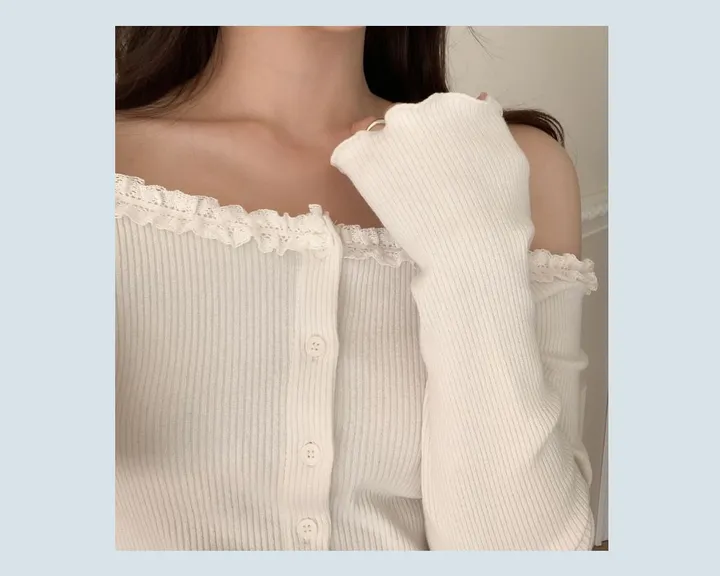 [여리/오프숄더]로즈 오프숄더 가디건 상세 이미지 11