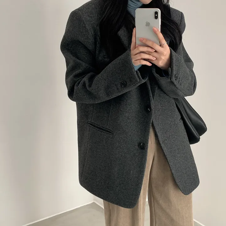 [wool100%/브랜드공정]  윈터 싱글 투버튼 카라 리얼 울 자켓 블레이저 - jk 상세 이미지 30