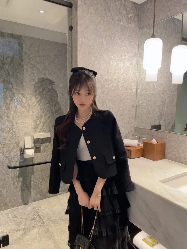샤르망 노카라 트위드 골드 버튼 자켓 상세 이미지 28