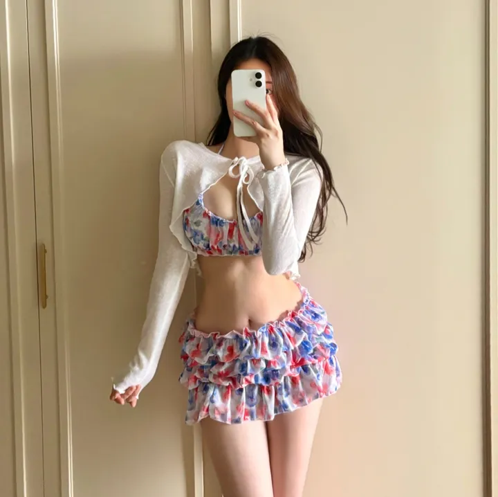 (M-XL) 캉캉비키니 주름 탱키니 쓰리피스비키니 스커트비키니 상세 이미지 14