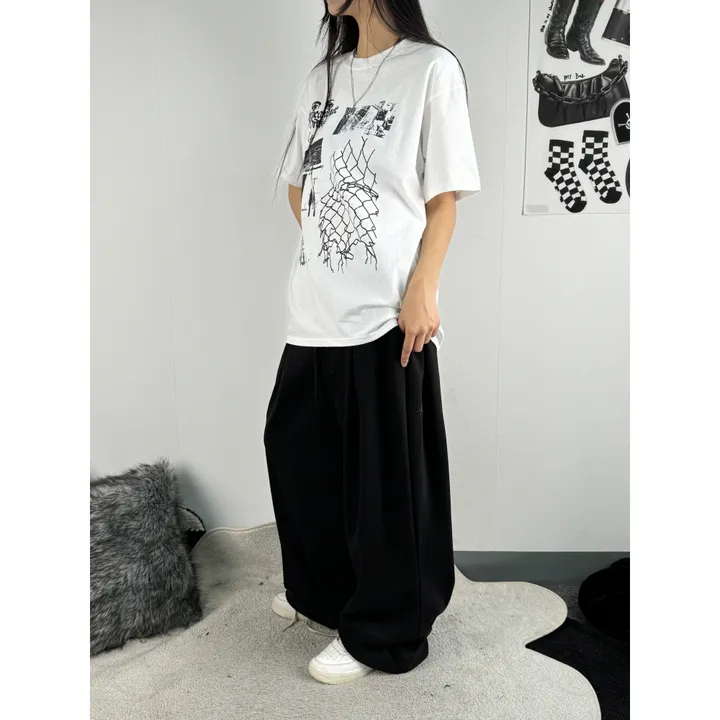 ❤️‍🔥기모선택│업그레이드 ver.│누적판매1,000 돌파 기념│4size!❤️‍🔥[UNISEX/기획특가]사이드 폴드 핀턱 스트링 루즈 와이드 벌룬 트레이닝 팬츠(2color) 상세 이미지 23