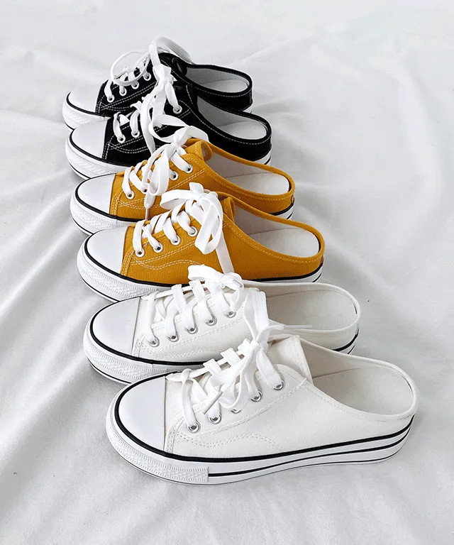 [2Colors] 켄트 5.5cm 컨버스 키높이 블로퍼 뮬 통굽 스니커즈