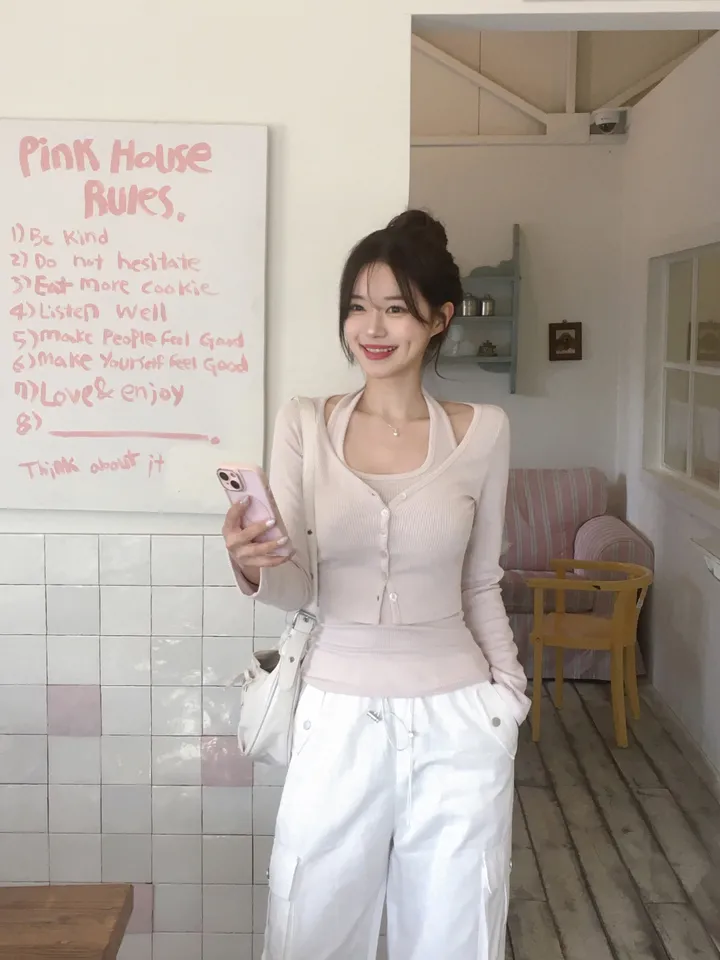 [MADE][2pcs,승모근소멸🤍] 키싱 홀터넥 나시 가디건set (4color) 상세 이미지 41