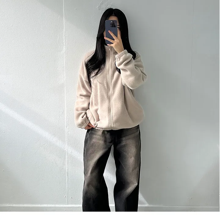 [교복템/루즈핏] 윈터 보송 플리스 집업 - 4color 상세 이미지 6