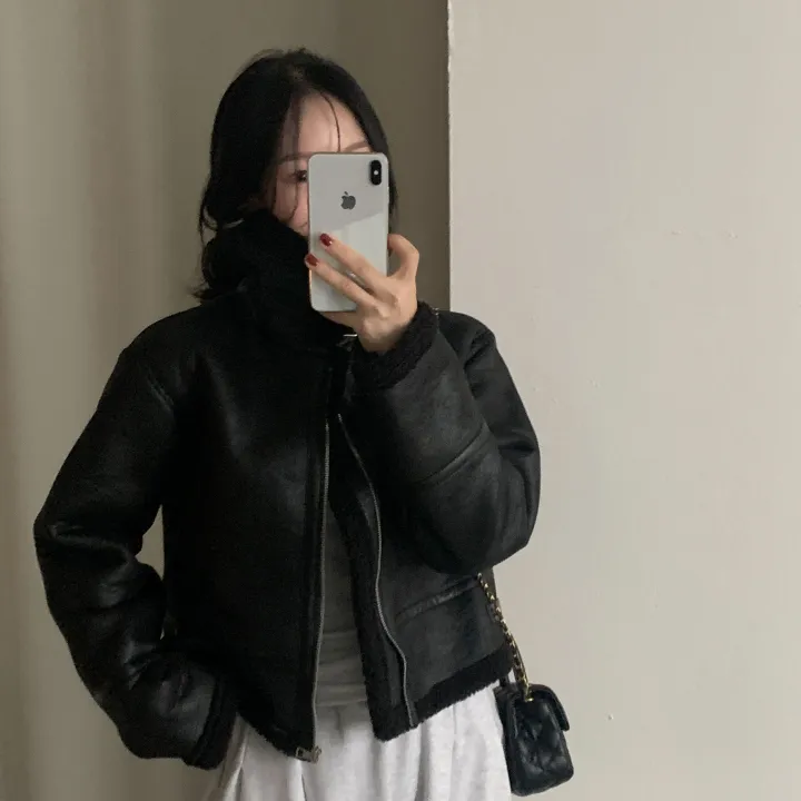 [이번주최저가!/🤎루즈핏] 샌드 양털 하이넥 크롭 무스탕 숏자켓 - 2color 상세 이미지 25