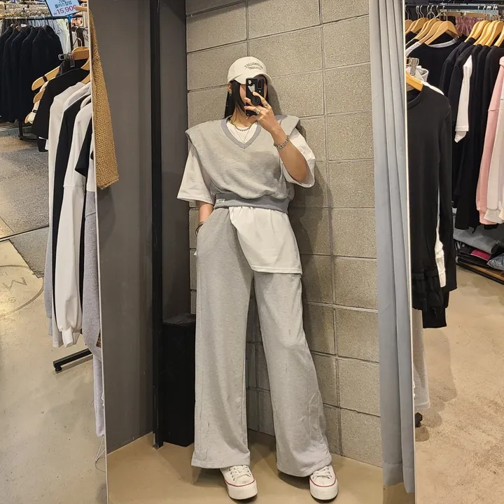 패드 브이넥조끼 와이드 세트 상세 이미지 21