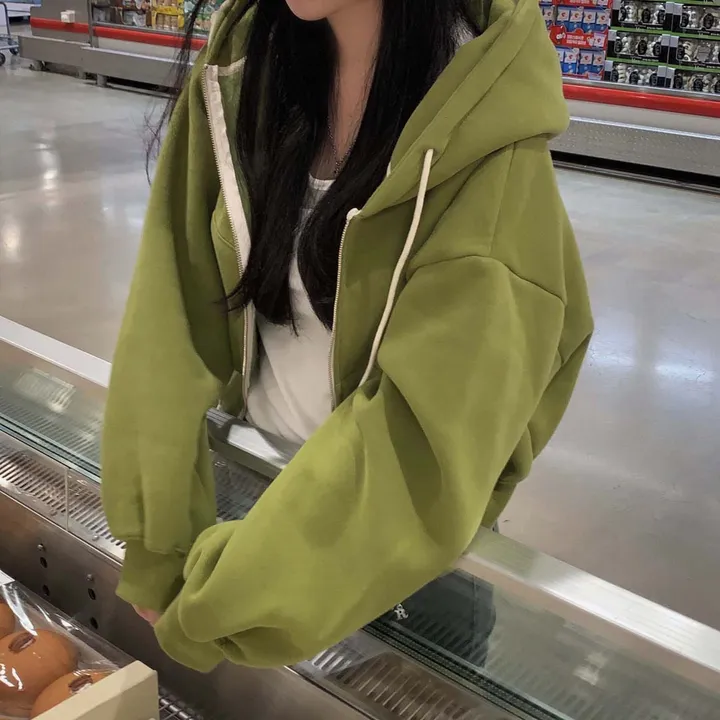 [완전인기✨/백염컬러 당일출고!] 자체제작 크치Made 꿈에 나온 핏, 투웨이 양기모 크롭 후드집업 ver 아우터 자켓 - zipup 상세 이미지 15