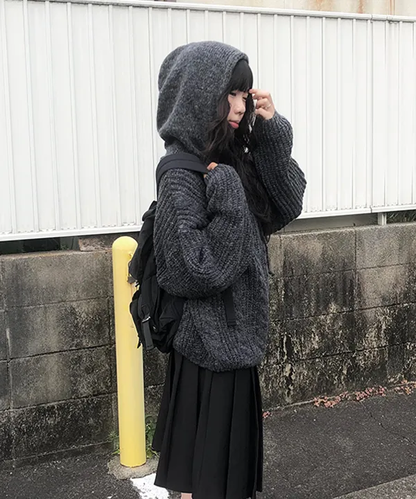 [도톰/아방핏🖤] 아눌 꽈배기 후드 니트 집업 (6color) 상세 이미지 5