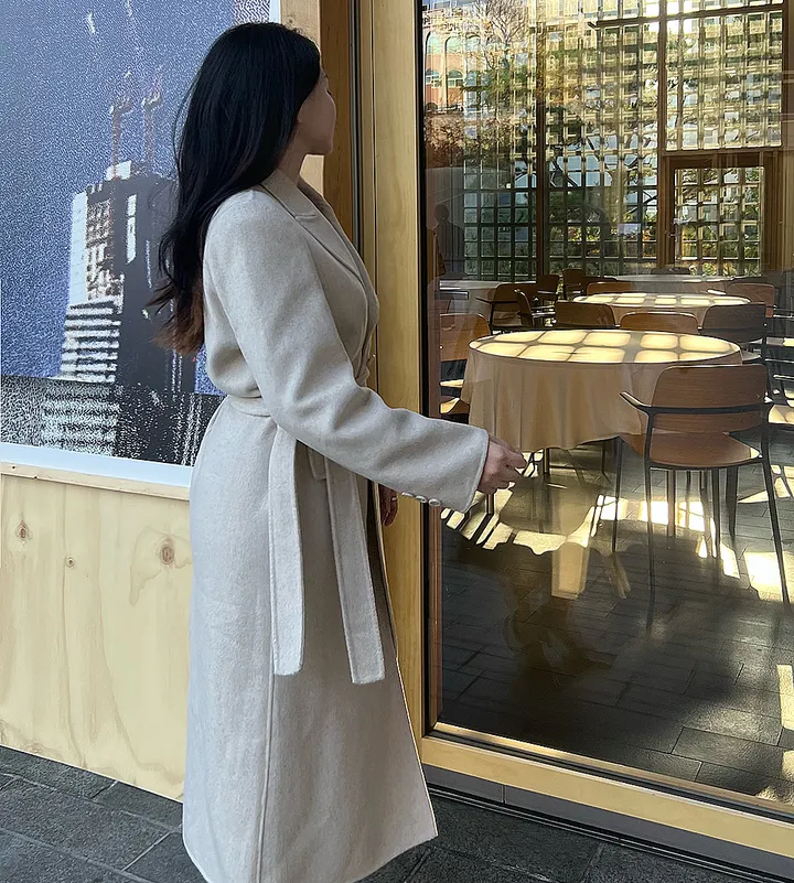 [최저가 진행! 패딩조끼 SET] 브리앙 울 90% 핸드메이드 누빔 벨트 패딩 안감 탈부착 고급 롱 코트 상세 이미지 14