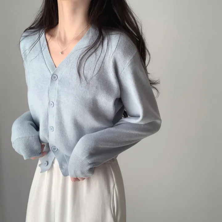 [인생가디건/10color] 머피 데일리 브이넥 무지 버튼 허리잘록 여리 니트 긴팔 가디건 상세 이미지 13