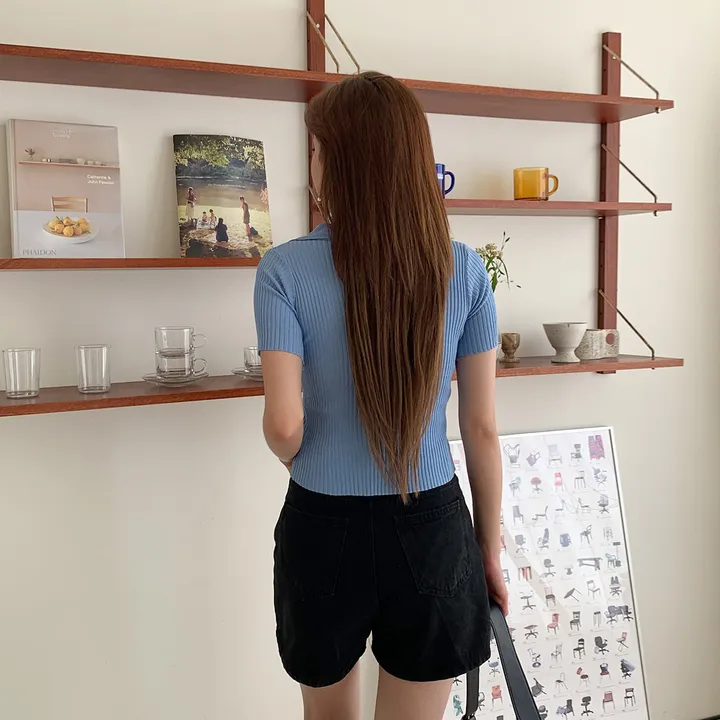 양지퍼반팔가디건 지퍼니트가디건 상세 이미지 29