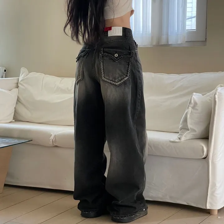 (OOTJ)린지 포켓 와이드 데미지 롱 블랙 데님 팬츠 one color/2 Size 상세 이미지 29