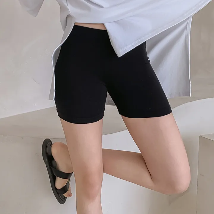 쫀쫀 3부 얇은 스판 속바지 흰색 검정 상세 이미지 7