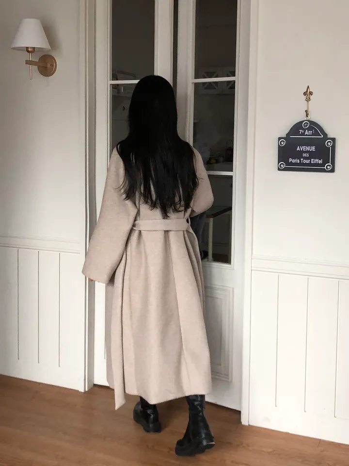 [백화점퀄리티!핏보장🖤]국내제작 탄탄 오버핏 허리끈 싱글 롱코트 4color 상세 이미지 21