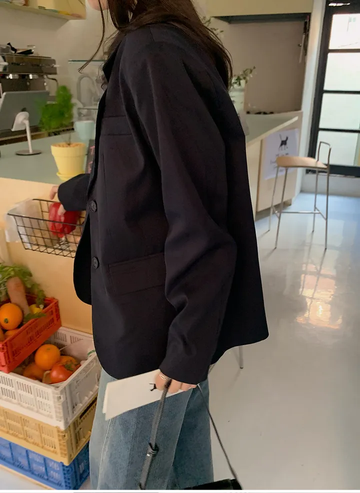 [44-120] 클라시즈 테일러드 카라 오버핏 자켓( 봄/가을/꽃놀이룩/데일리룩/데이트룩/공항룩/포인트룩/캐주얼룩/하객룩/격식룩/오피스룩/출근룩/빅사이즈/120사이즈/자체제작/페미닌/베이직/단정한/오버핏 ) 상세 이미지 62