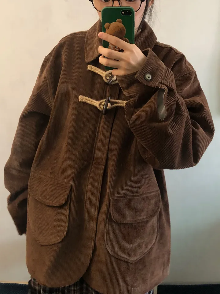 [UNISEX/남녀공용] 골덴 코듀로이 루즈핏 카라 떡볶이 코트 자켓 (3color) 상세 이미지 15
