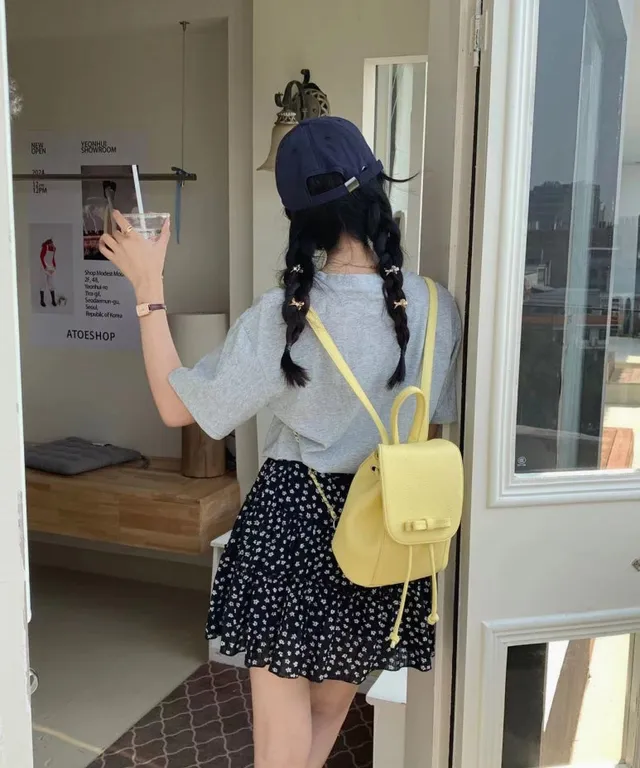 키치 리본 미니 토트 백팩(5COL)