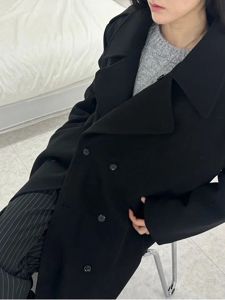 [Unisex] Mael maxi coat (3co) / 울 오버 루즈핏 누빔 안감 벨트 맥시 코트 상세 이미지 38